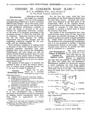 Stresses in Concrete Road Slabs