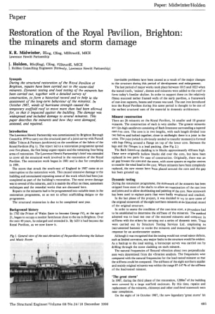 Restoration of the Royal Pavilion, Brighton: the Minarets and Storm Damage
