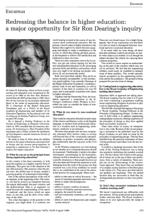 Excursus. Redressing the Balance in Higher Education: a Major Opportunity for Sir Ron Dearing's Inqu