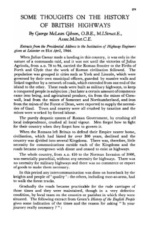 Some Thoughts on the History of British Highways