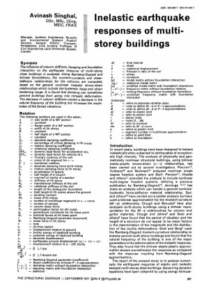 Inelastic Earthquake Responses of Multi-storey Buildings