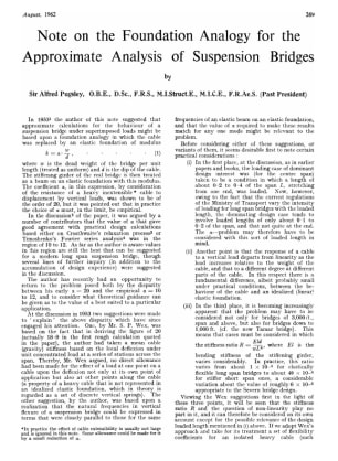 Note on the Foundation Analogy for the Approximate Analysis of Suspension Bridges