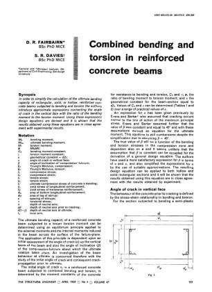 Combined Bending and Torsion in Reinforced Concrete Beams 