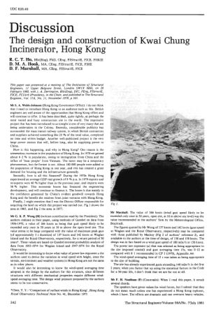 Discussion on The Design and Construction of Kwai Chung Incinerator , Hong Kong by R.C.T. Ho, D. M. 