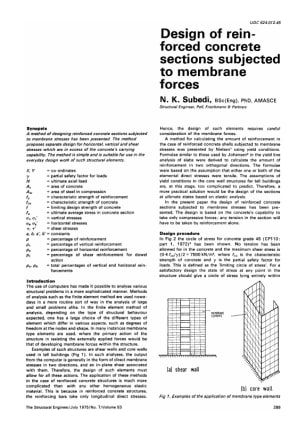 Design of Reinforced Concrete Sections Subjected to Membrane Forces