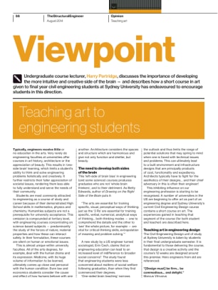 Viewpoint: Teaching art to engineering students
