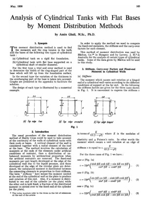 Analysis of Cylindrical Tanks with Flat Bases by by Moment Distribution Methods