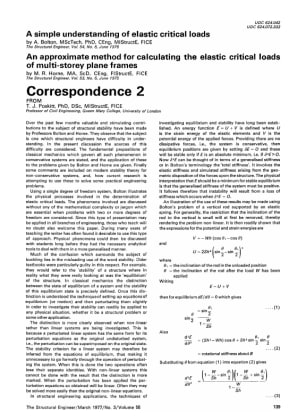 Correspondence 2 on A Simple Understanding of Elastic Critical Loads by A. Bolton and An Approximate