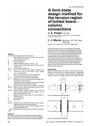 A Limit State Design Method for the Tension Region of Bolted Beam - Column Connections