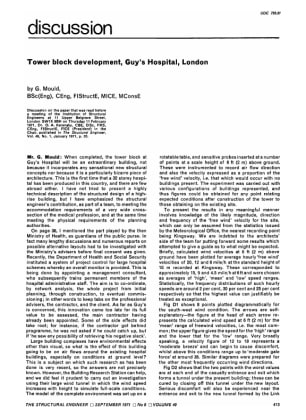 Discussion Tower Block Development, Guy's Hospital, London by G. Mould