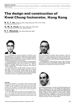 The Design and Construction of Kwai Chung Incinerator, Hong Kong