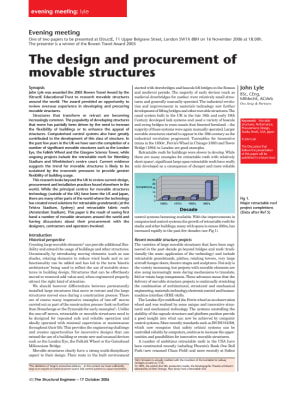 Rowen Travel Award 2005 paper: The design and procurement of movable structures
