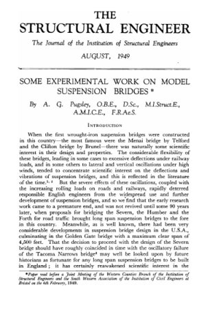 Some Experimental Work on Model Suspension Bridges