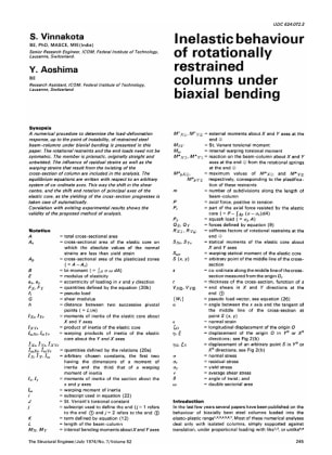 Inelastic Behaviour of Rotationally Restrained Columns under Biaxial Bending