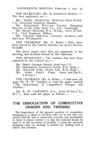 The dissociation of competitive designs and tenders