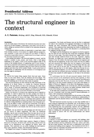 Presidential Address The Structural Engineer in Context