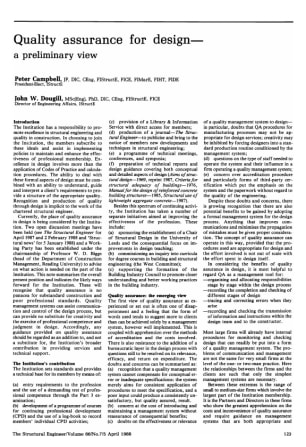 Quality Assurance for Design - a Preliminary View