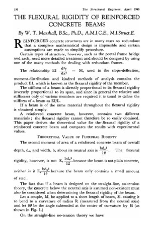 The Flexural Rigidity of Reinforced Concrete Beams