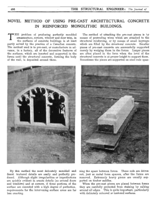Novel Method of Using Pre-cast Archtiectural Concrete in Reinforced Monolithic Buildings