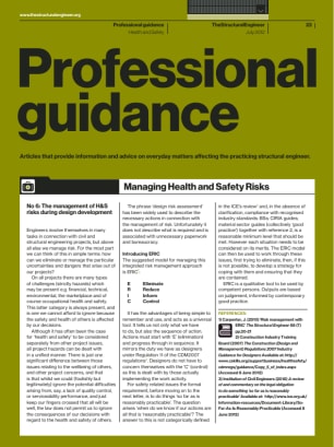 Managing Health & Safety Risks (No. 6): The management of H&S risks during design development