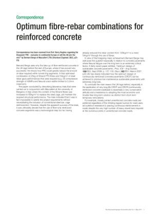 Correspondence: Optimum fibre-rebar combinations for reinforced concrete