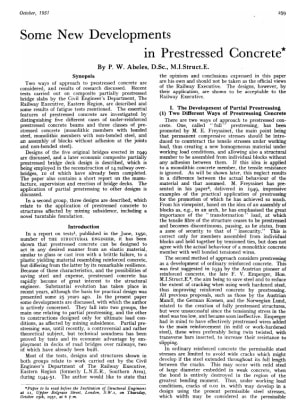 Some New Developments in Prestressed Concrete