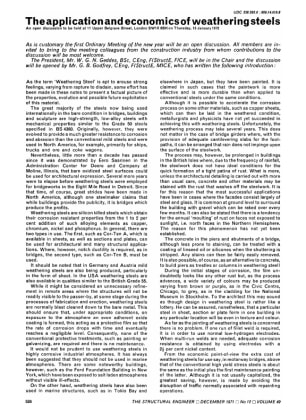  Discussion The Application and Economics of Weathering Steels