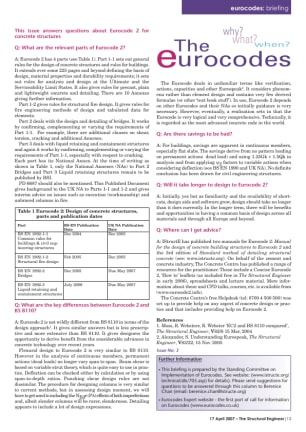 Eurocodes: This issue answers questions about Eurocode 2 for concrete structures