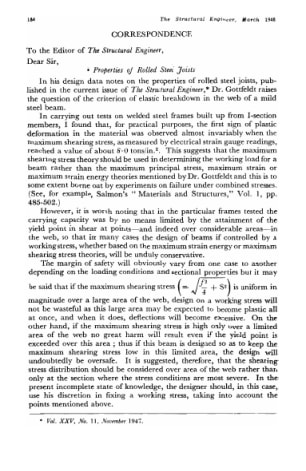 Correspondence. Properties of Rolled Steel Joists