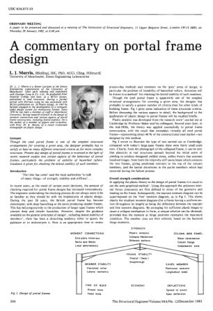 A Commentary on Portal Frame Design
