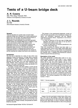 Tests of a U-Beam Bridge Deck