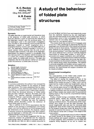 A Study of the Behaviour of Folded Plate Structures