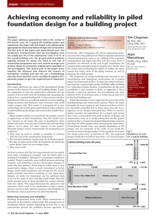 Achieving economy and reliability in piled foundation design for a building project