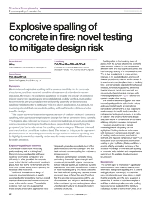 Explosive spalling of concrete in fire: novel testing to mitigate design risk