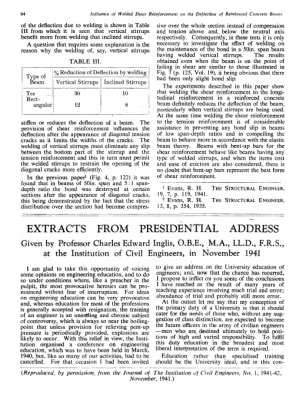 Extracts from Presidential Address Given by Professor Charles Edward Inglis, O.B.E., M.A., LL.D., F.