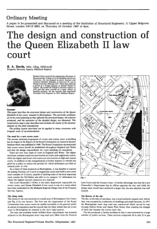 The Design and Construction of the Queen Elizabeth II Law Court