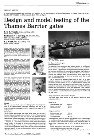 Design and Model Testing of the Thames Barrier Gates