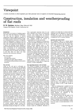 Construction, Insulation and Weatherproofing of Flat Roofs