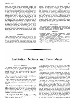 Institution Notices and Proceedings