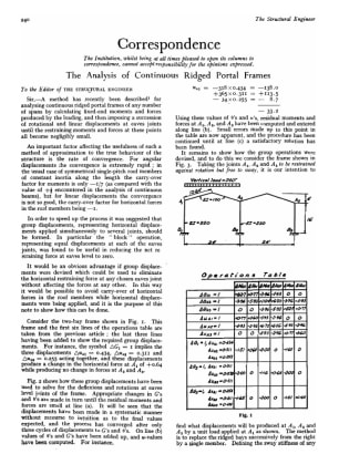 Correspondence The Analysis of Continuous Ridged Portal Frames
