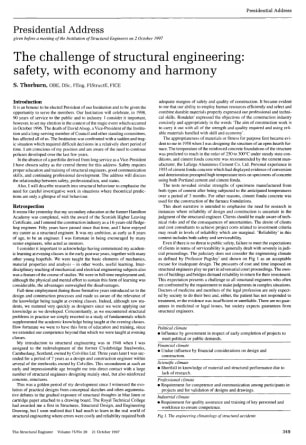 Presidential Address. The Challenge of Structural Engineering: Safety, with Economy and Harmony