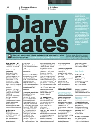 Diary dates (August 2016)