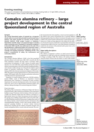 Evening Meeting - Comalco alumina refinery &#8211; large project development in the central Queensla