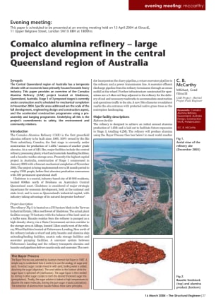 Evening Meeting - Comalco alumina refinery – large project development in the central Queensla
