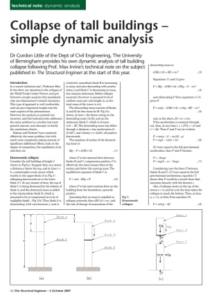 Collapse of tall buildings - simple dynamic analysis