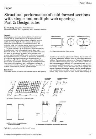 Structural Performance of Cold Formed Sections with Single and Multiple Web Openings. Part 2: Design