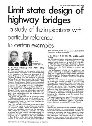 Limit State Design of Highway Bridges - a Study of the Implicatios with Particular Reference to Cert