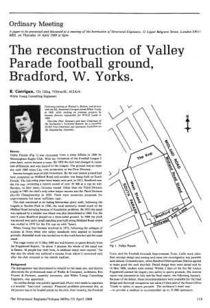 The Reconstruction of Valley Parade Football Ground, Bradford, W. Yorks