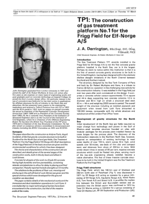 TP1: The Construction of Gas Treatment Platform No. 1 for the Frigg Field for Elf-Norage A/S