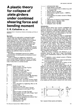 A Plastic Theory for the Collapse of Plate Girders Under Combined Shearing Force and Bending Moment